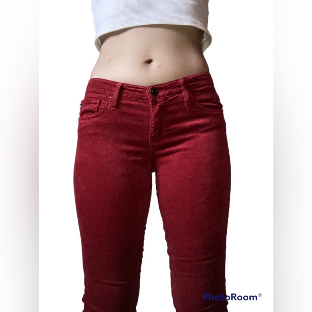 AG Adriano Goldschmied Red Corduroy Skinny Jeans